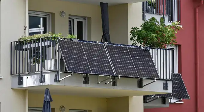 Solar panels on the balcony