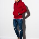 Men's hooded sweatshirt - dark red B1224 | MODONE wholesale - Clothing For Men